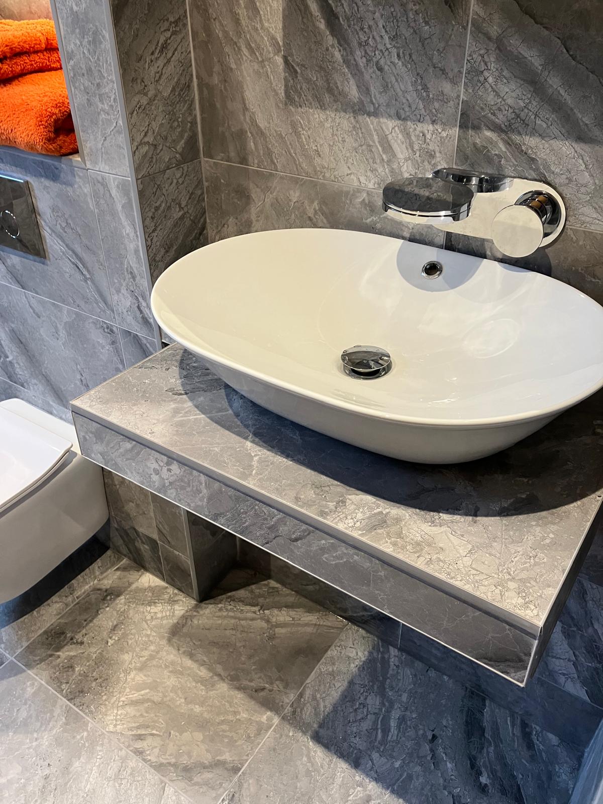Wet room fitting near Northampton – Luso Stone bathroom (1)