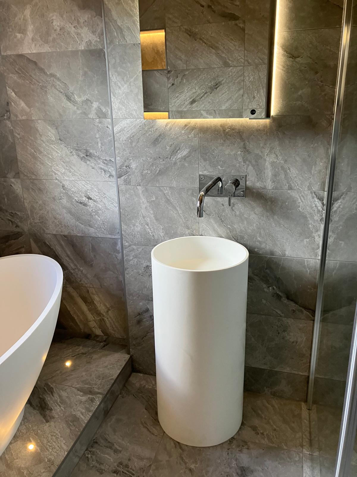 Wet room fitting near Northampton – Luso Stone bathroom (10)