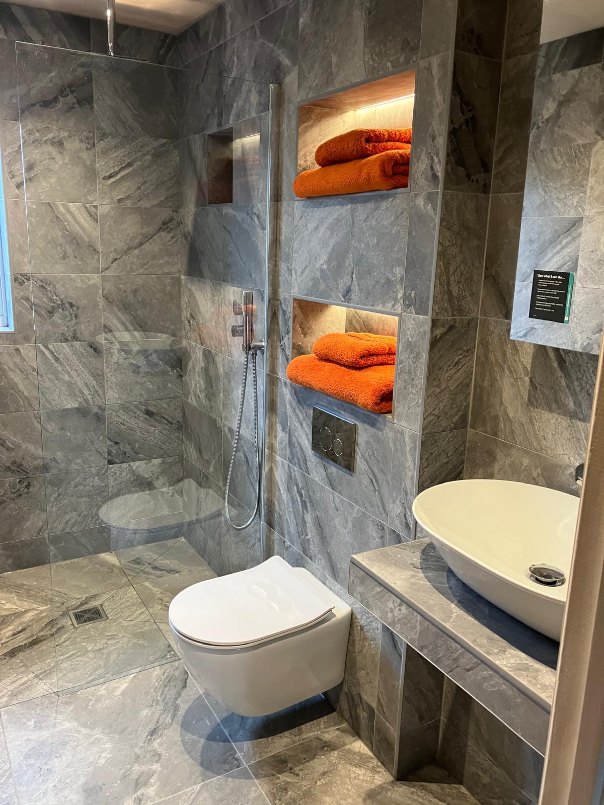 Wet room fitting near Northampton – Luso Stone bathroom (11)