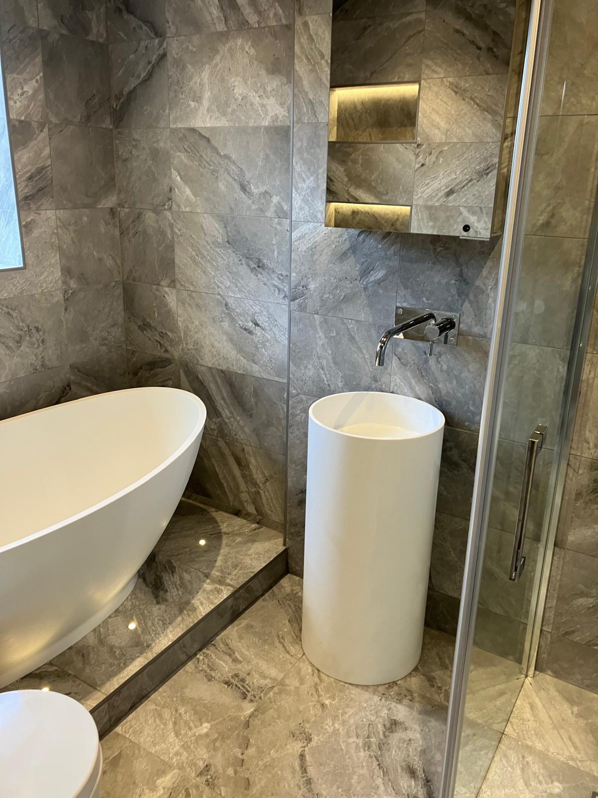 Wet room fitting near Northampton – Luso Stone bathroom (9)